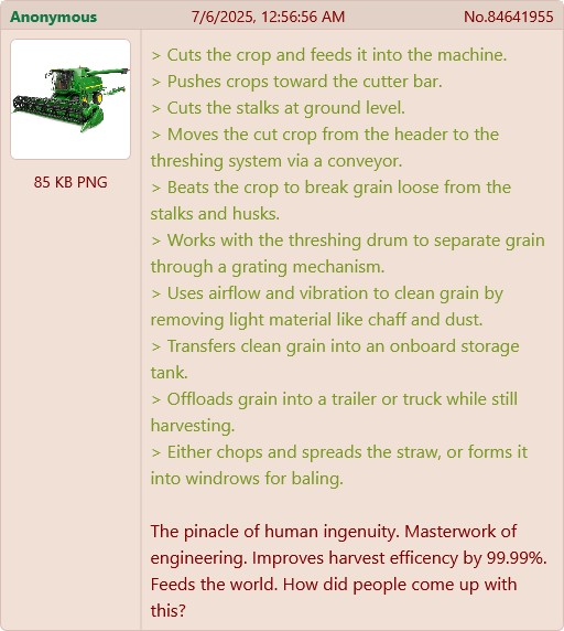 I watched several videos on a Combine Harvester's inner workings and I still don't understand how this thing works.