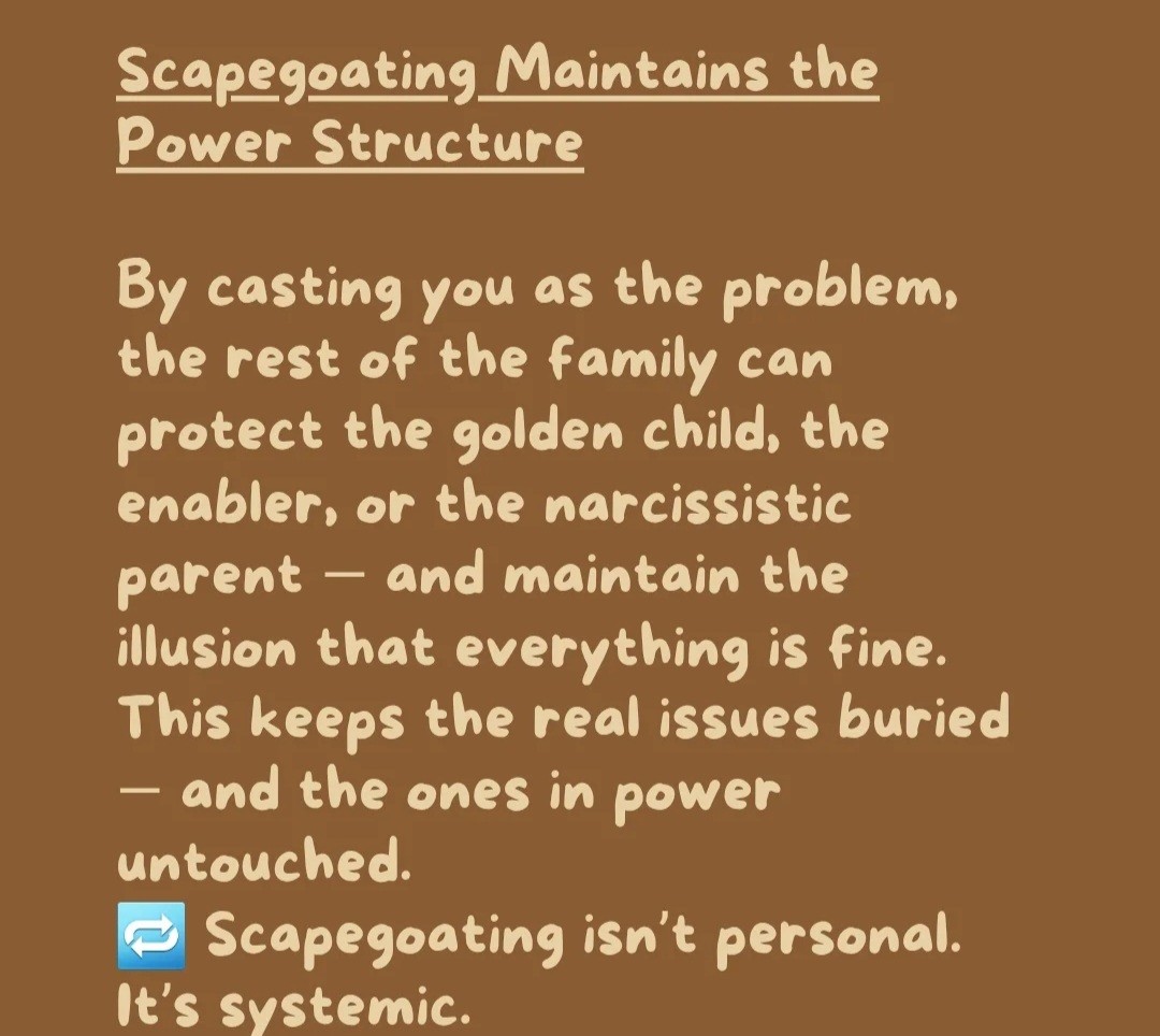 Who here was the family scapegoat?